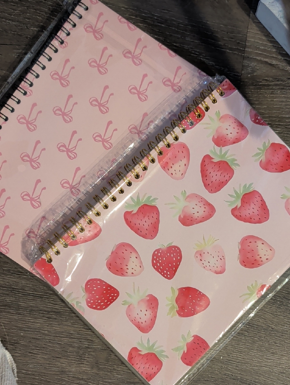 Strawberry Spiral Notebook - Pink Fruit Pattern